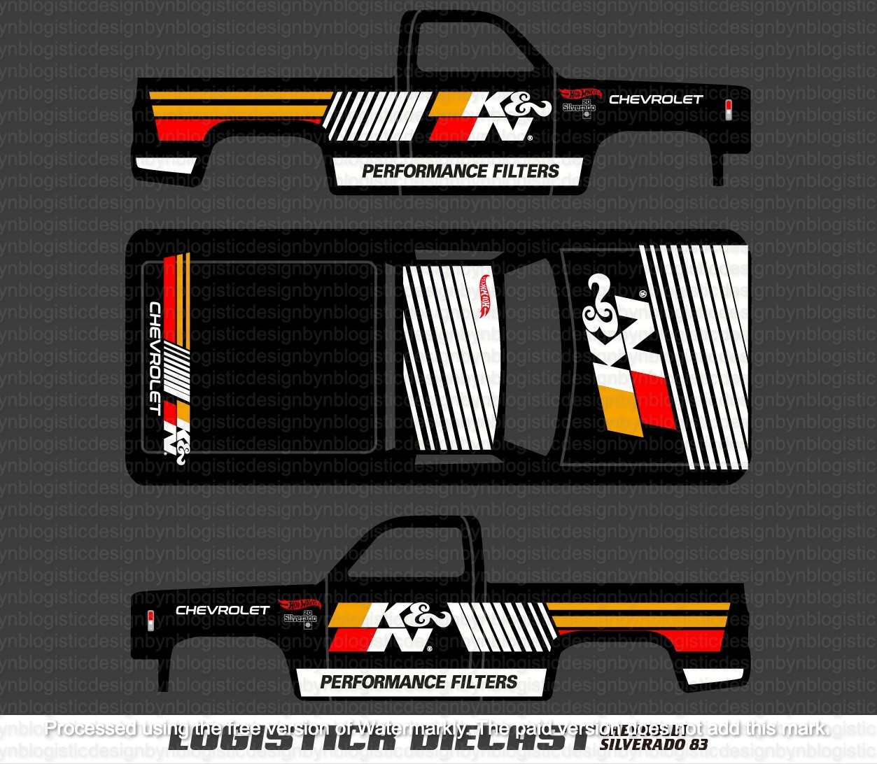 UNIVERSAL Water Slide Decals FOR HOT WHEELS '83 Chevy Silverado a3