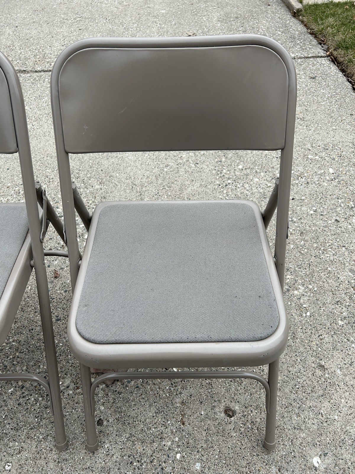 4 Samsonite Vtg Metal Folding Chairs Model 2800 Sage