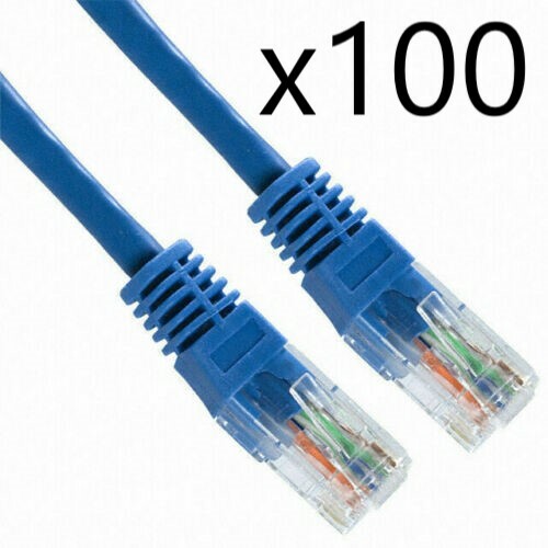 100 Pack Lot - 1ft CAT6 Ethernet Network LAN Router Patch Cable Cord Wire Blue
