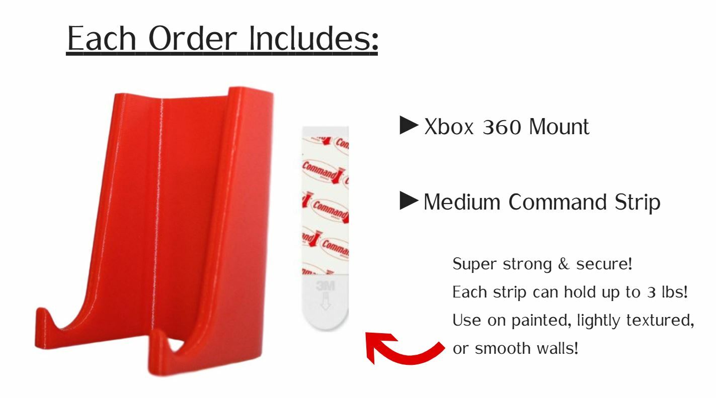 BUY 3 GET 1 FREE| XBOX 360 Controller Wall Mount/Display, Damage-Free, Microsoft