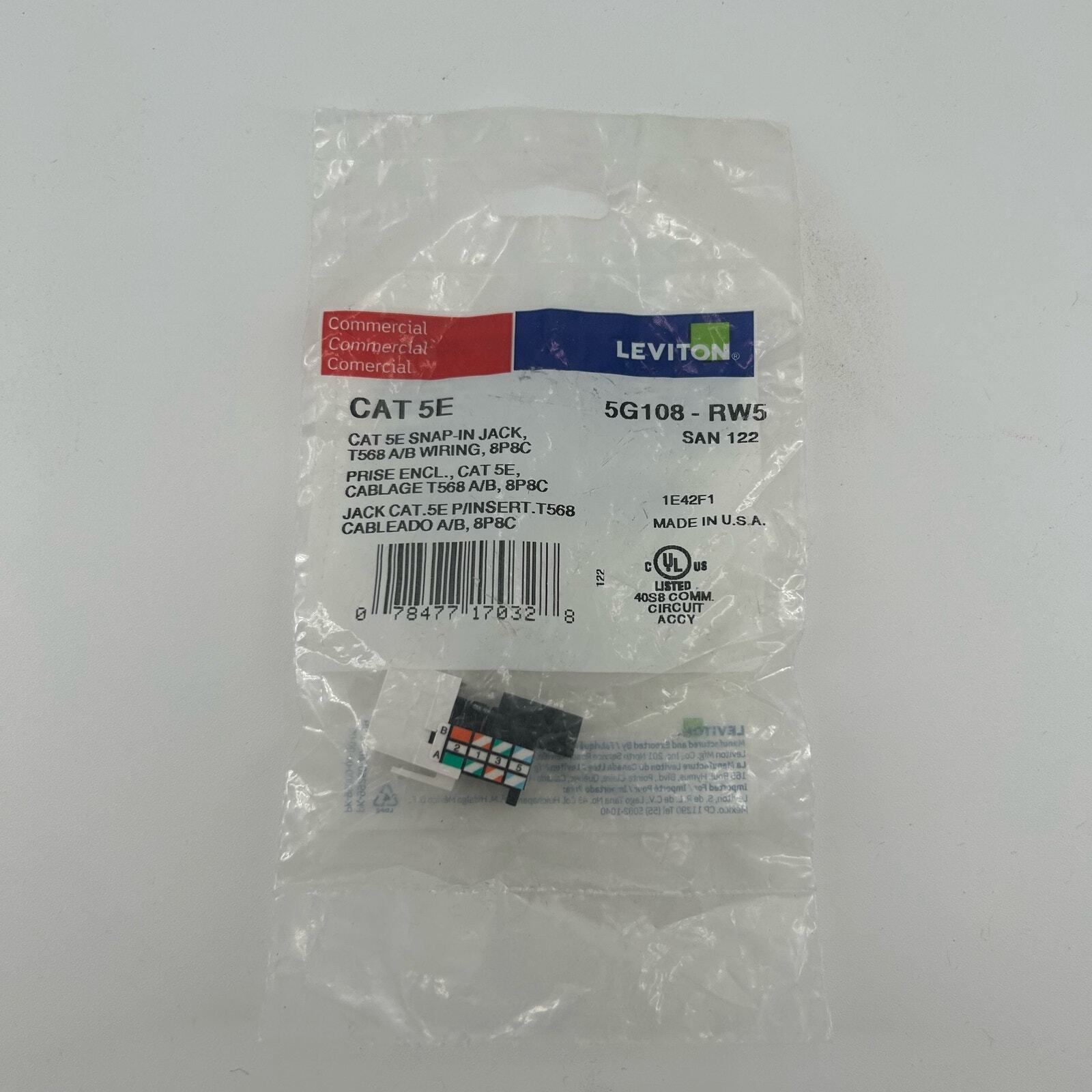 NIB Lot of 10 CAT 5E Snap-In Jack