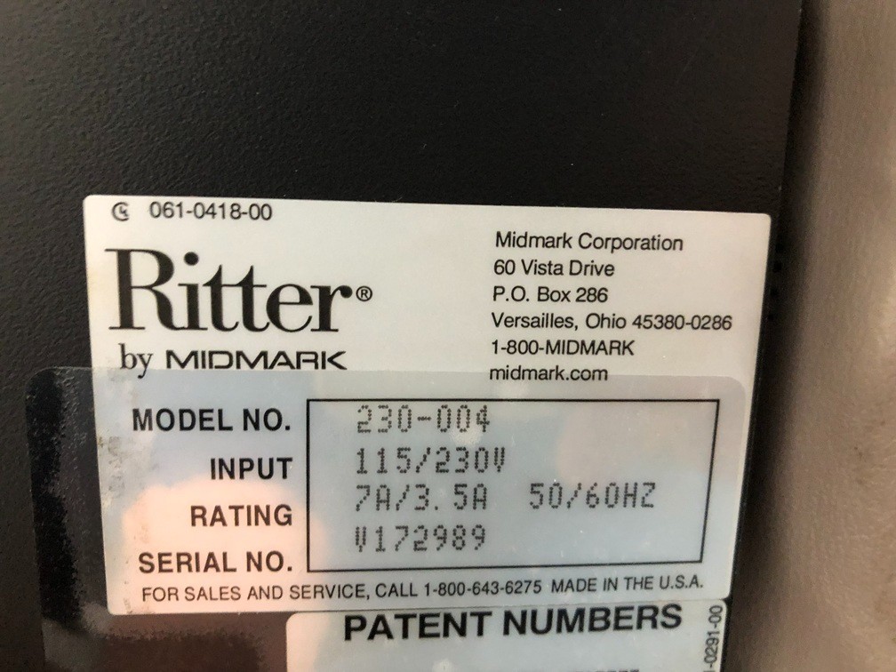 Ritter 75e Power Examination Table Model 230-004