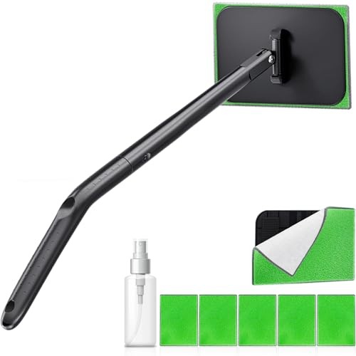 Car Windshield Cleaner Tool with Extendable Handle, Inside Auto Dark Green