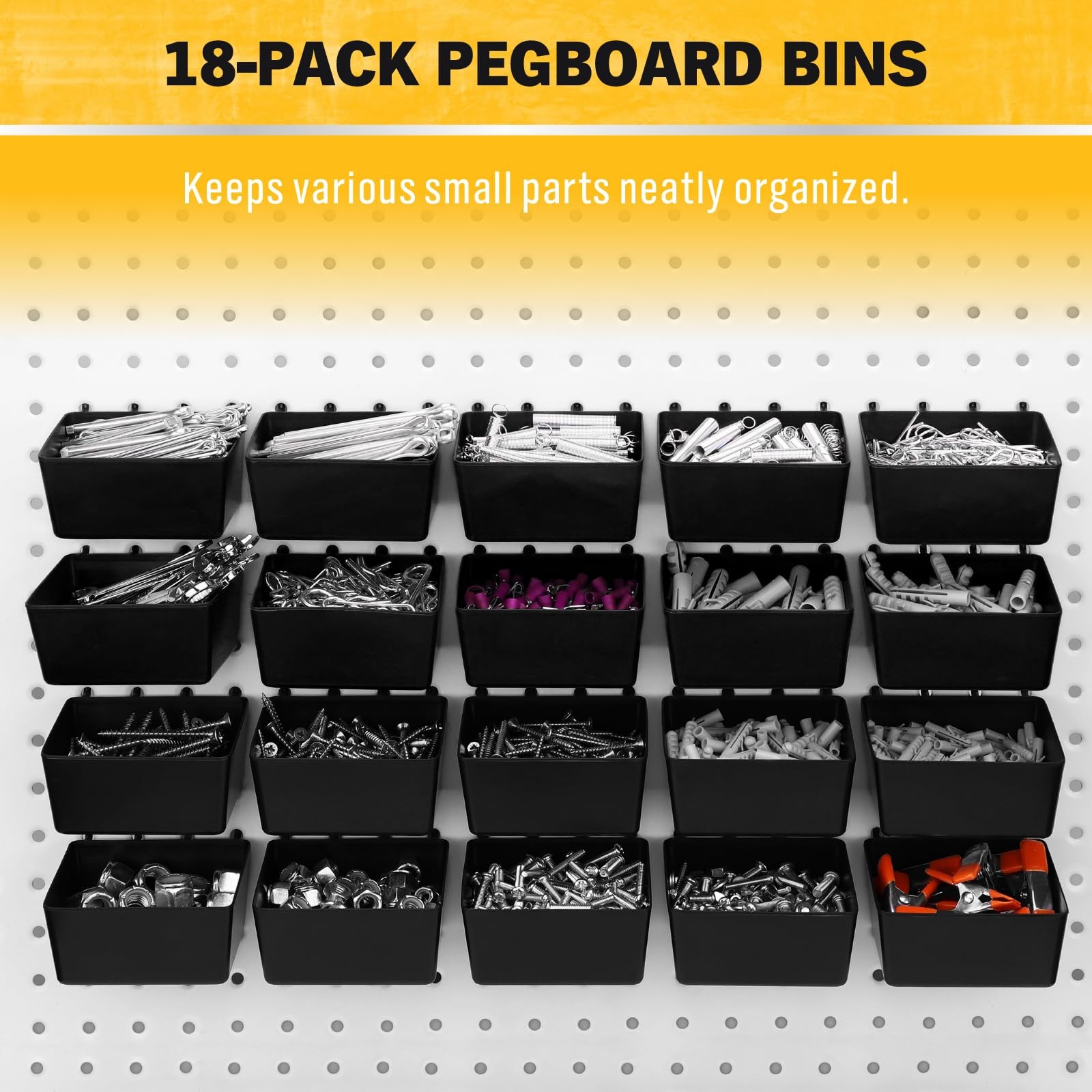 ELEAD 286-Piece Extra Thick Pegboard Hooks Set, Black