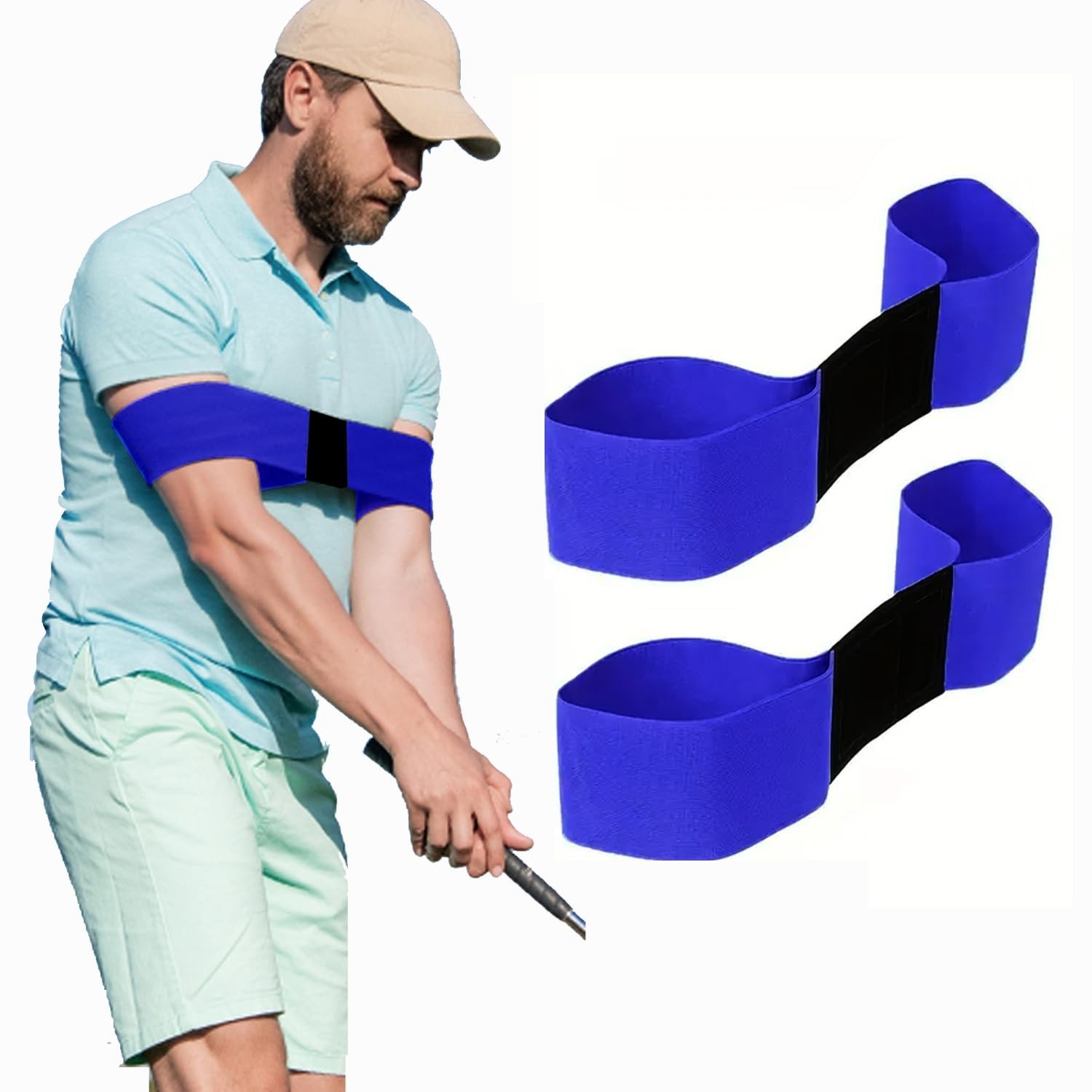2 Pack Golf Swing Training Aid- Swing Correcting Arm Band Golf Training Equip...