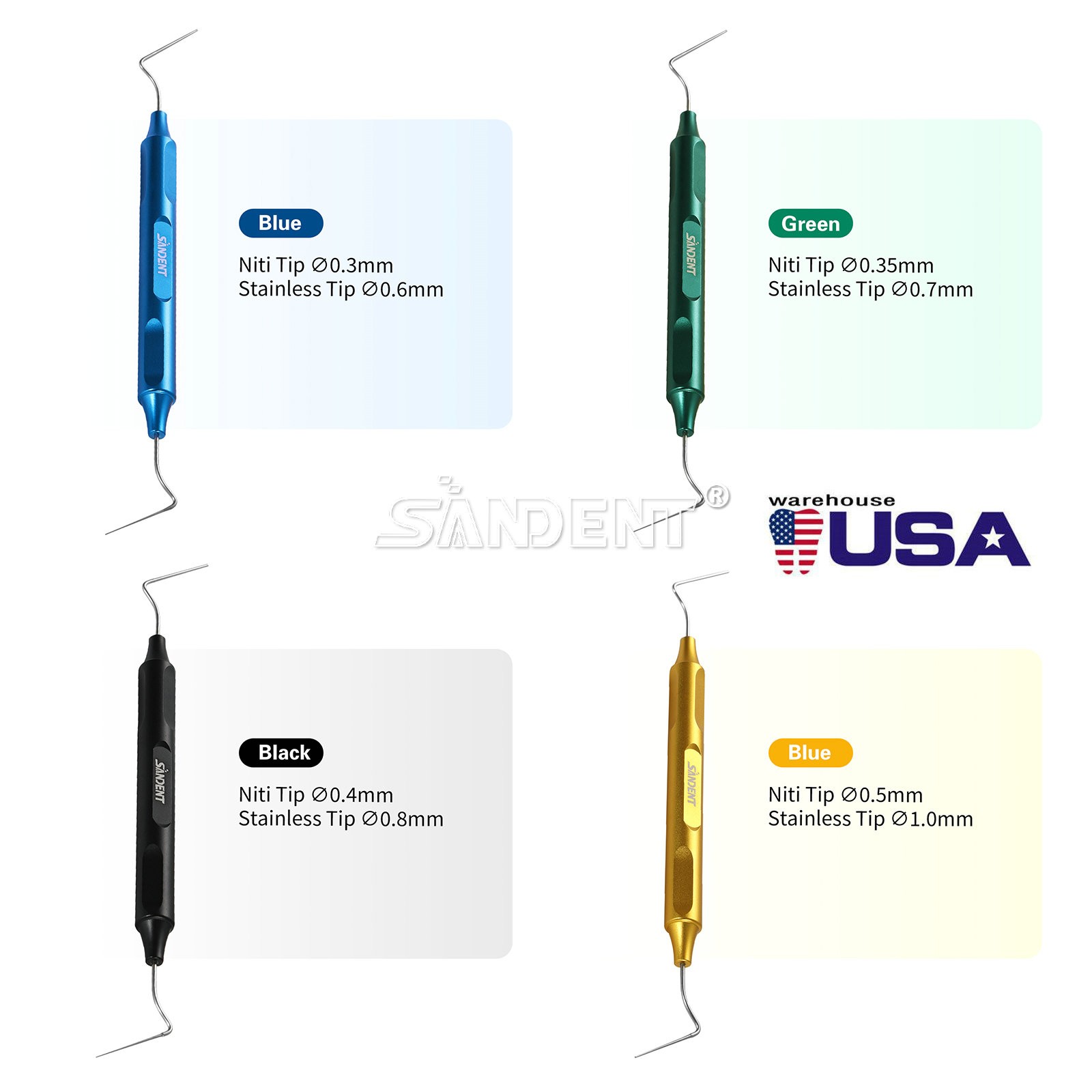 Dental Oral Endo Condenser Gutta Percha Filler Tips Hand Plugger NITI Stainless