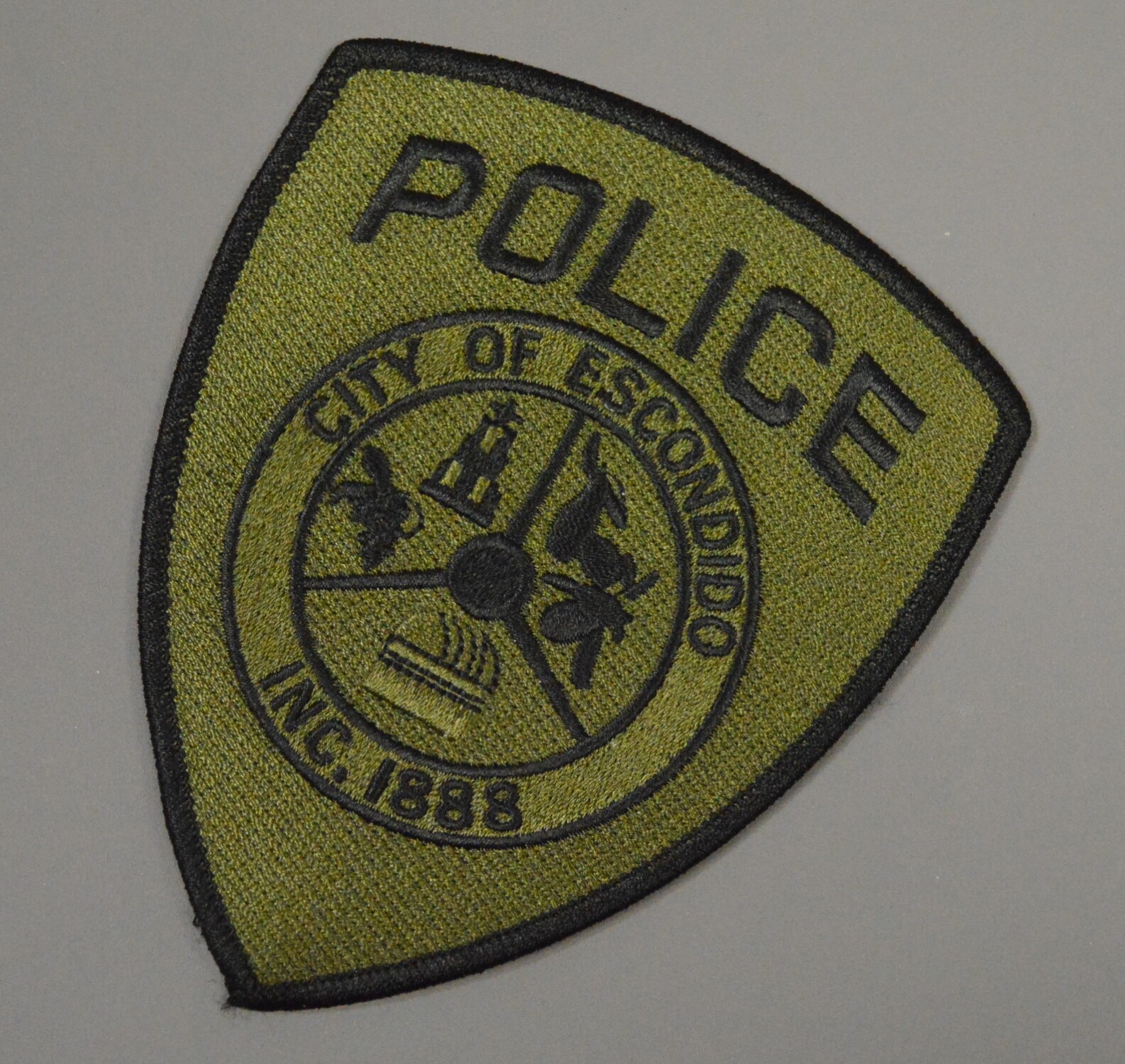 Escondido California Police Subdued Olive Drab Patch ++ Mint San Diego County CA