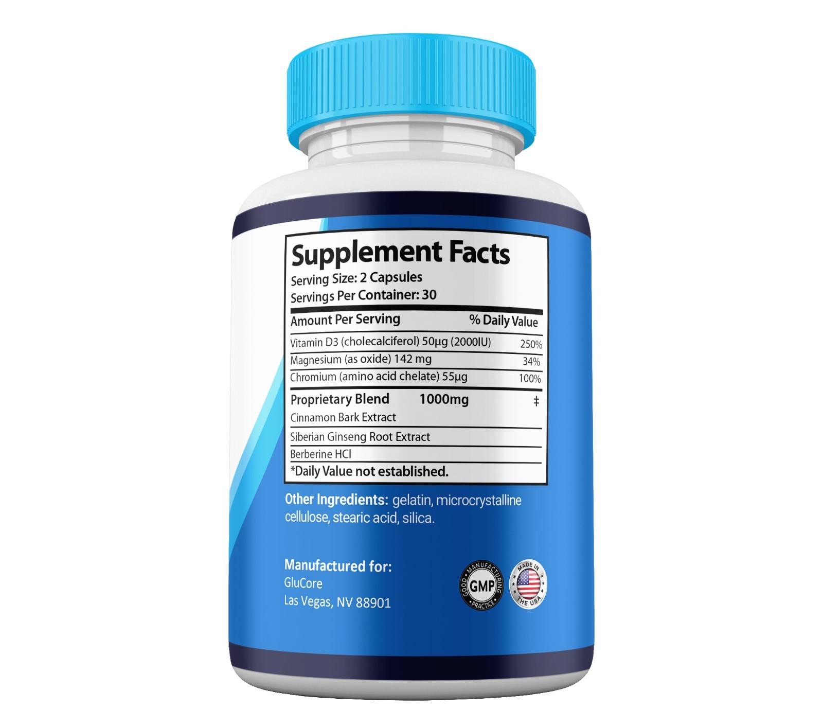 GluCore Supplemement, Max Strength, Glu Core All Natural Capsules (1 Pack)