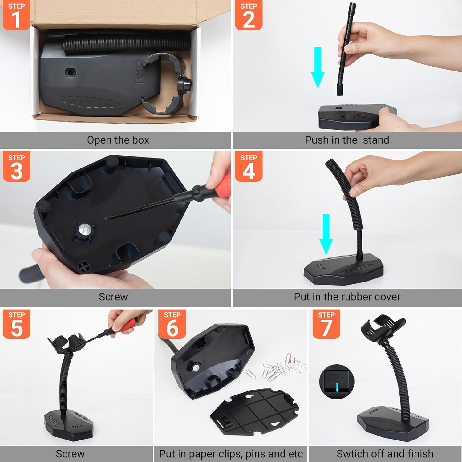 Universal Barcode Scanner Stand Adjustable Wall Mount Holder Non Slip Base Black