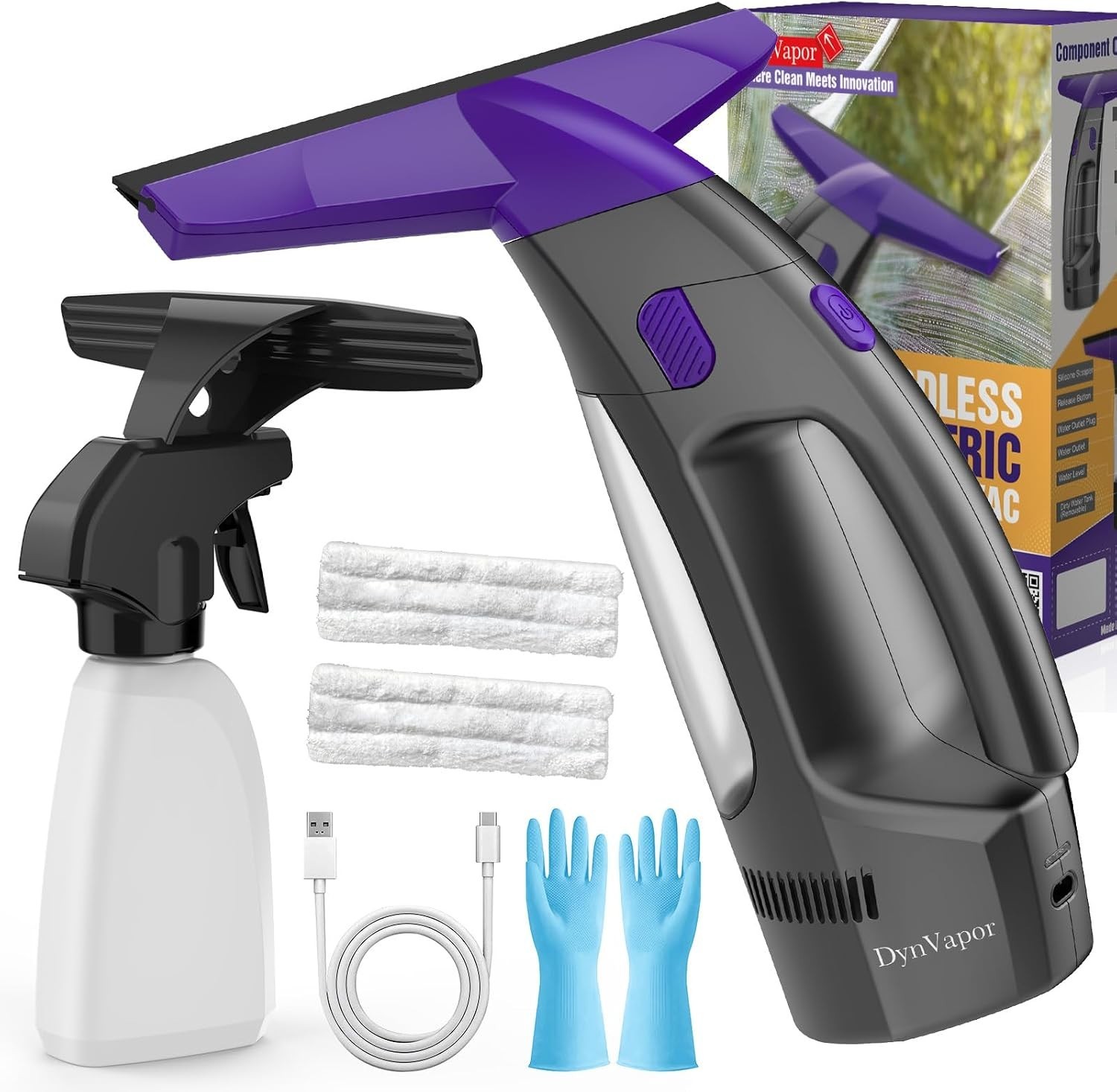 Streak-Free and Powerful Window Vacuum Squeegee Cordless, Window Cleaner