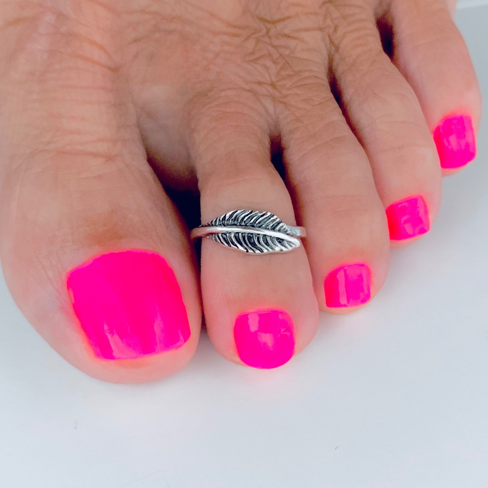 Sterling Silver Feather Toe Ring, Angels Wings Jewelry, Spirit Bird Rings