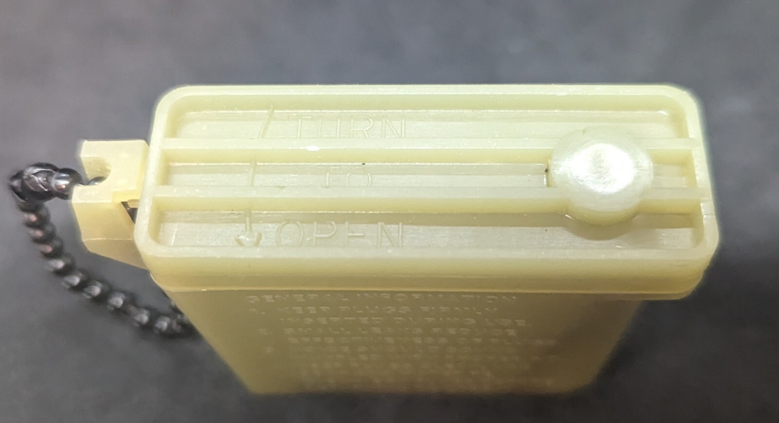Military Issue Ear Plug Case with Inserter & Chain NOS
