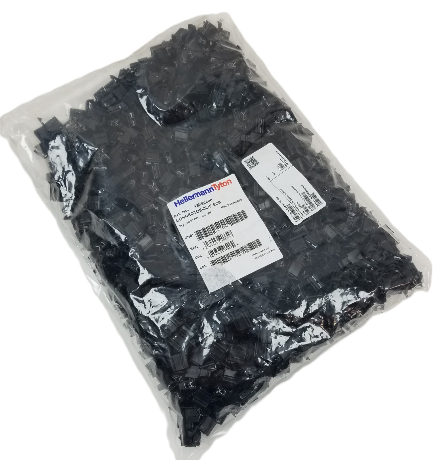 1000 Hellermann Tyton 150-92600 Connector Clip with Edge Clip EC6 Black NEW