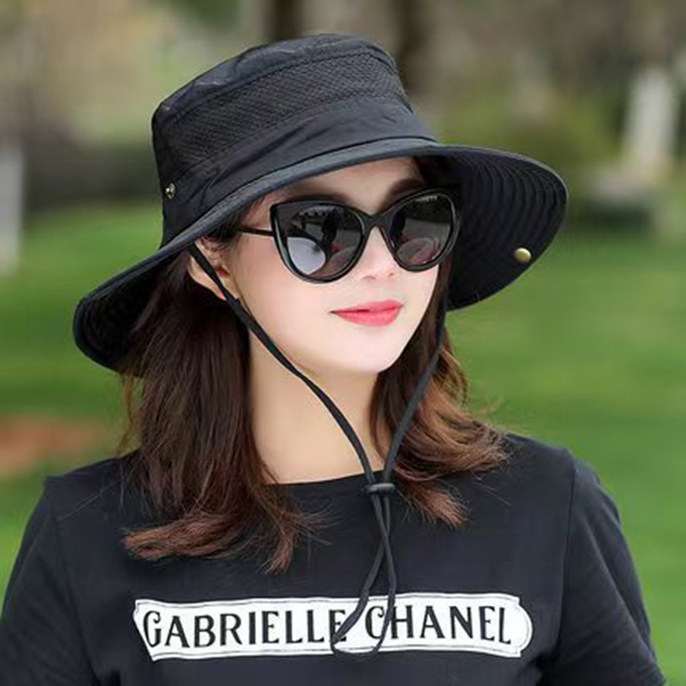 Men Women Sun Hat Wide Brim Bucket UV Boonie Summer Fishing Hiking Outdoor ❥