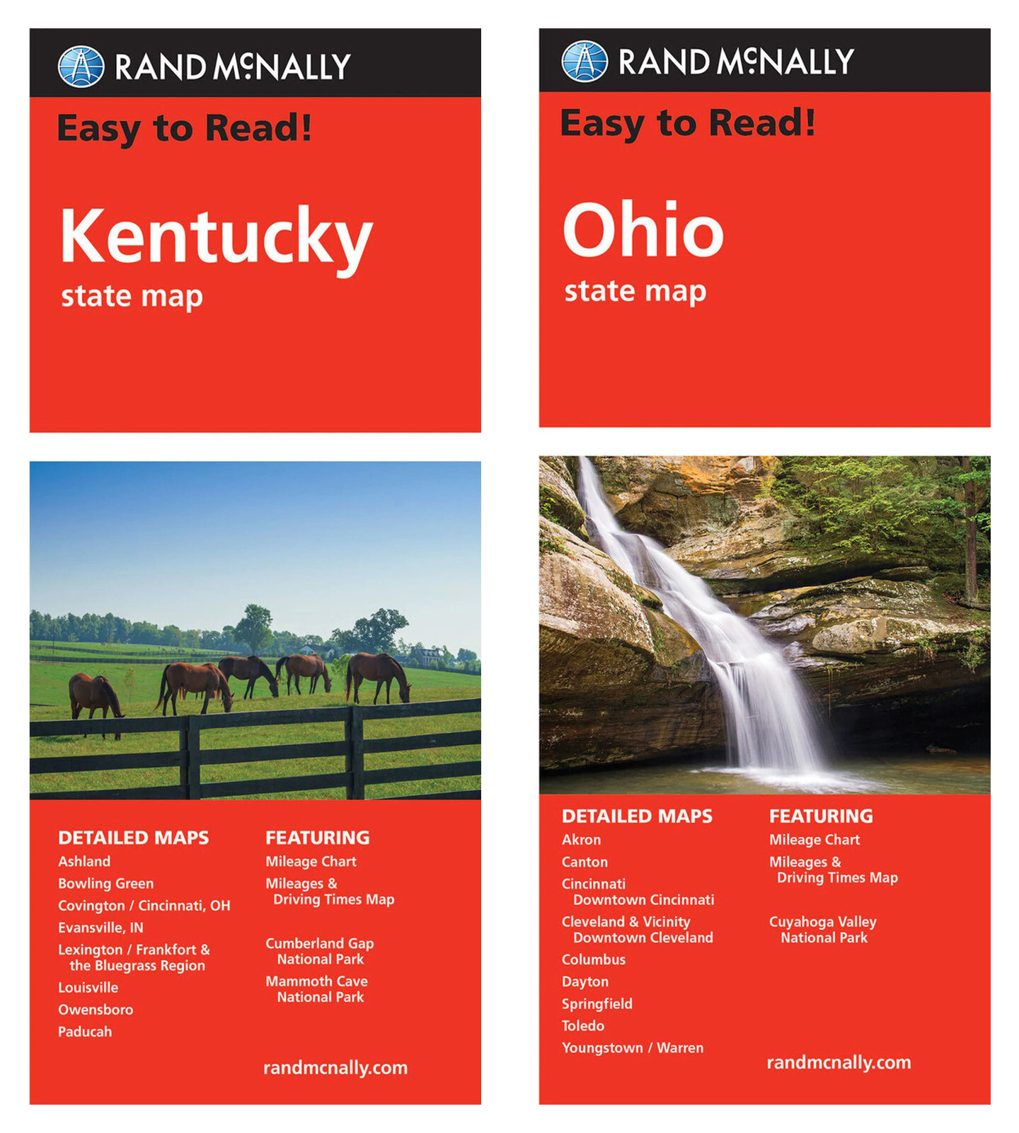 Rand McNally State Maps: Kentucky and Ohio (2 Maps)