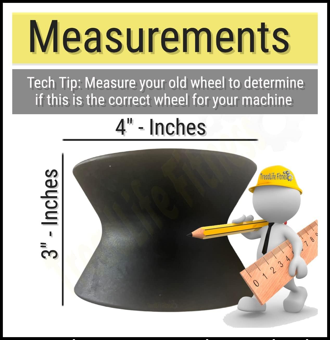 Elliptical Roller Wheel | Replacement for Various Proform Elliptical Models | 3"