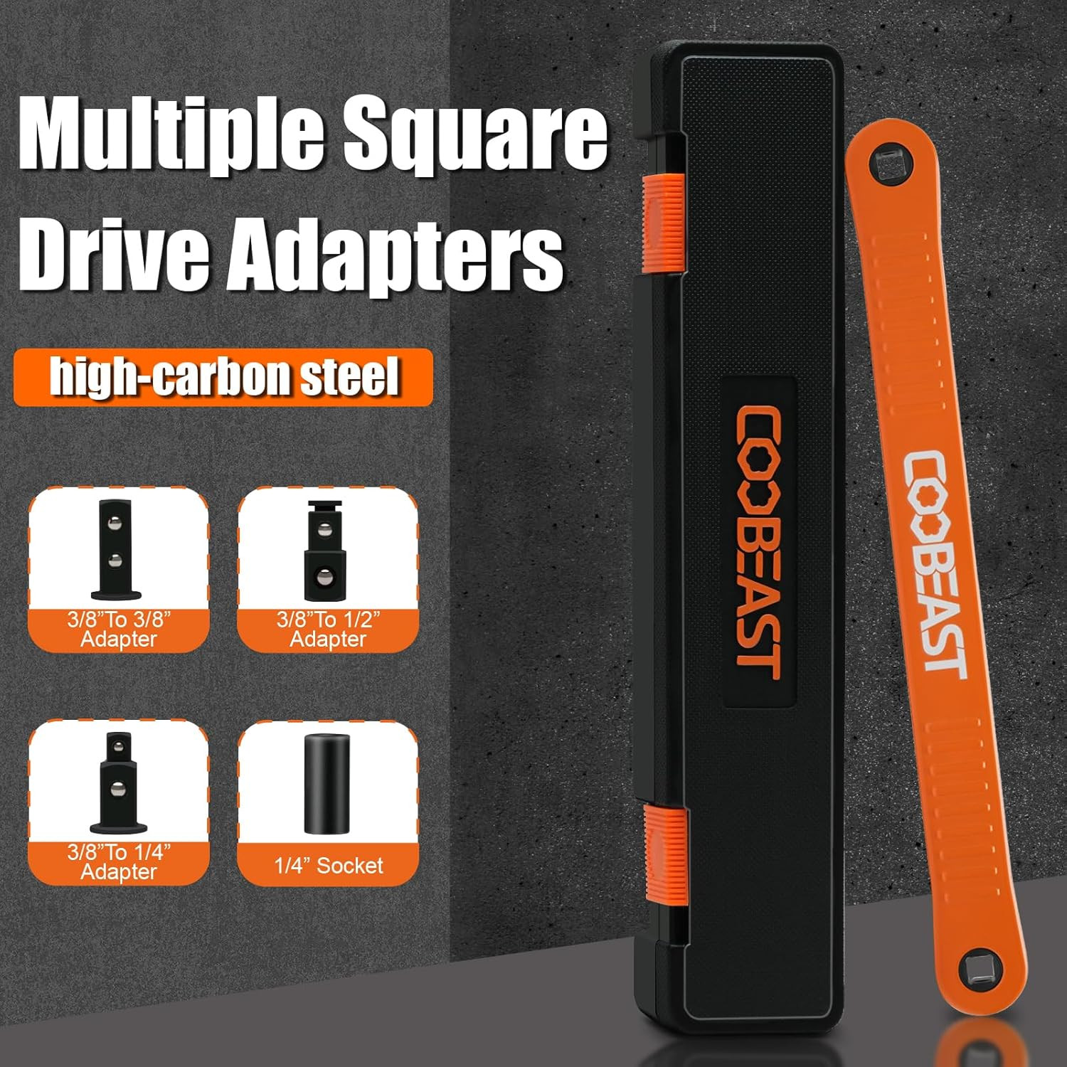 3/8 Offset Extension Wrench Impact Ready Socket Tool with 3 Adapters
