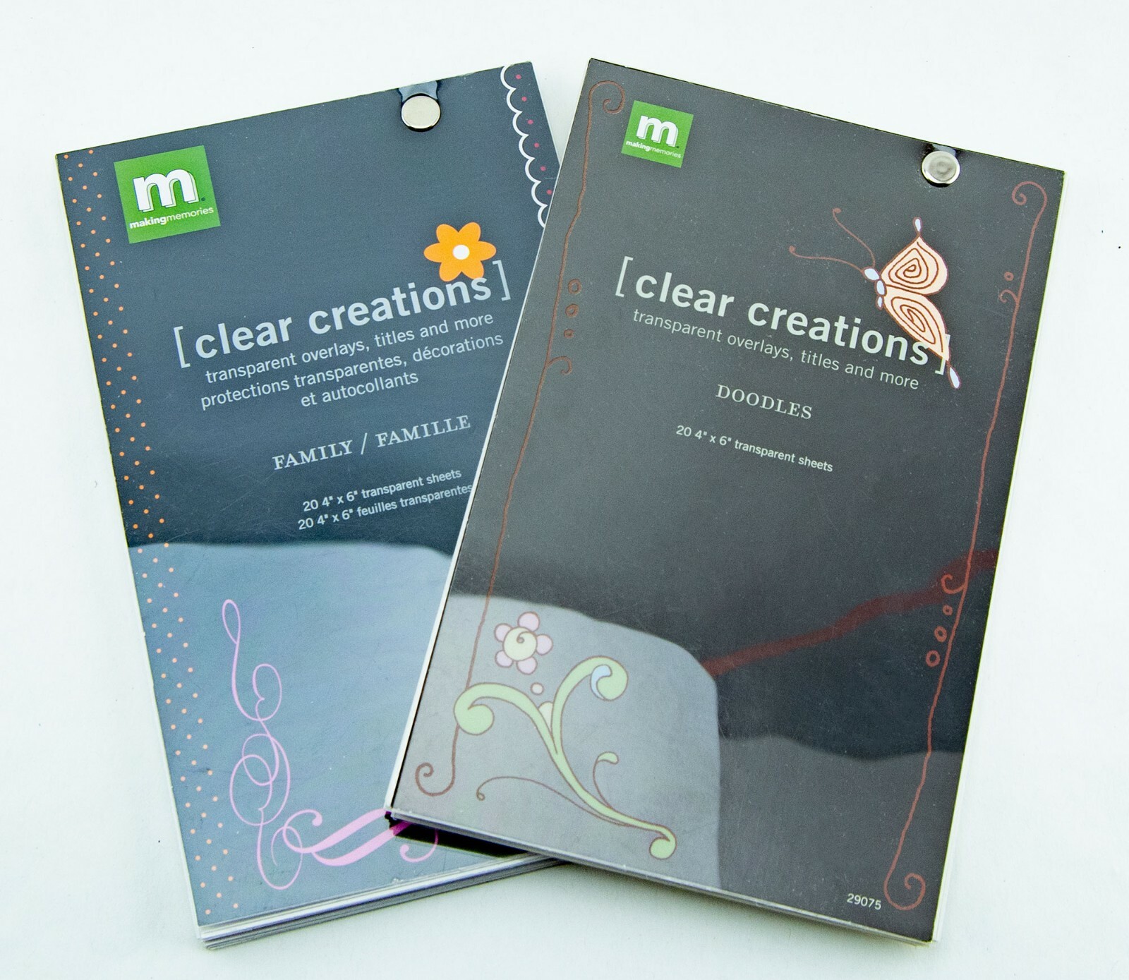 Making Memories Clear Creations Doodles & Family Sets Lot Transparent Overlays