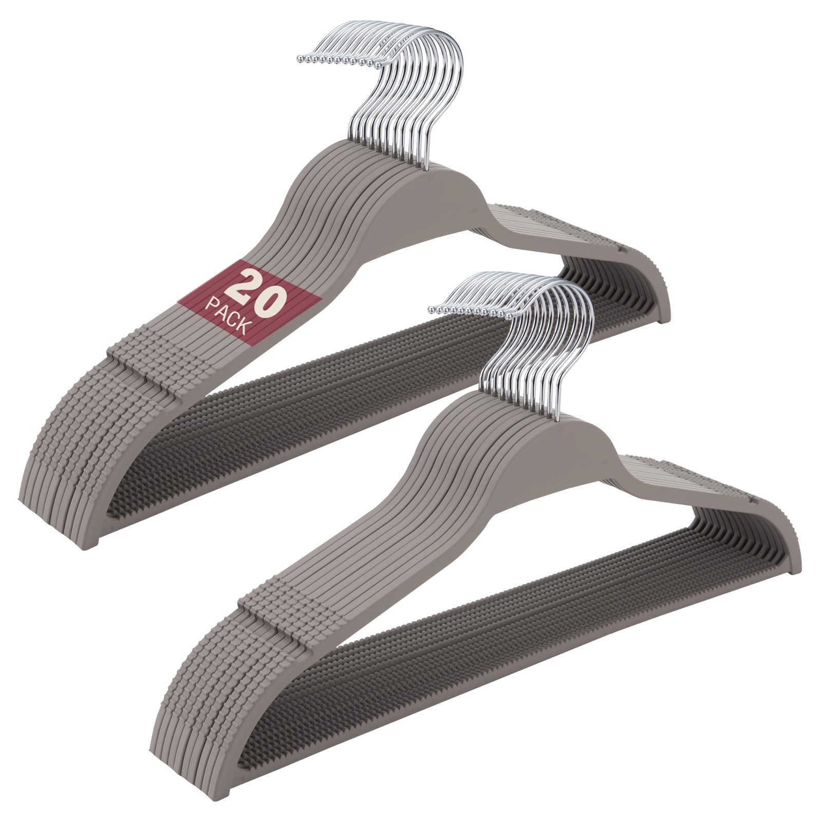 ELONG HOME Plastic Clothes Hangers, Upgraded Rubber Non Slip Plastic Hangers,...