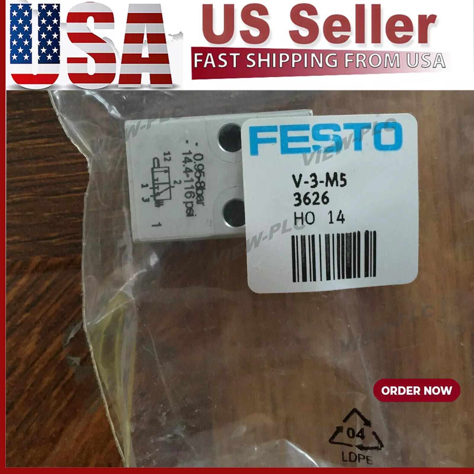 New Festo 3626 V-3-M5 Stem actuated valve