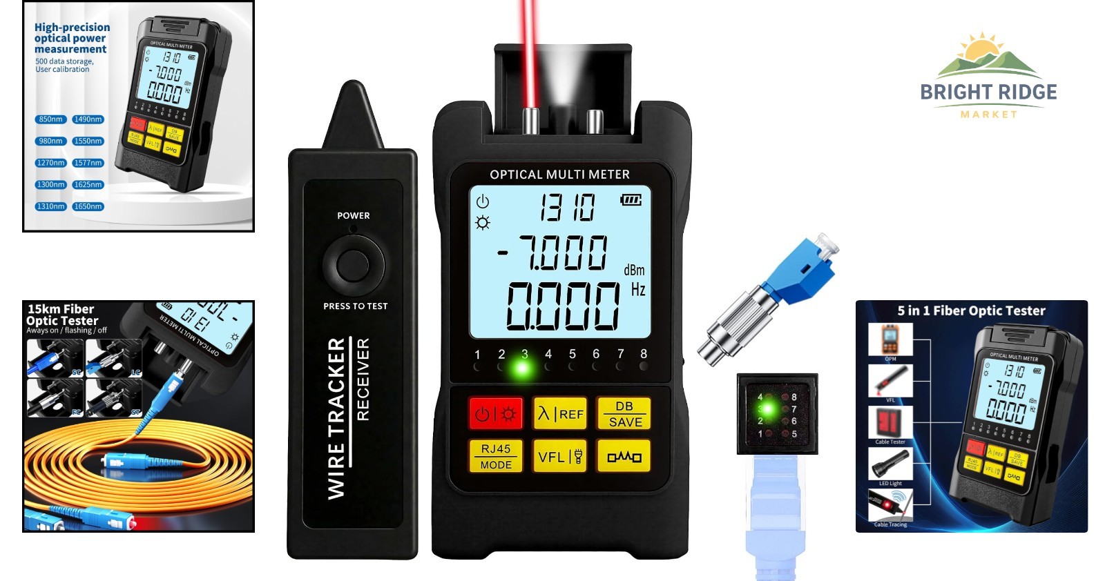 Portable 5-in-1 Network Tester with Optical Power Meter & Fault Locator Function