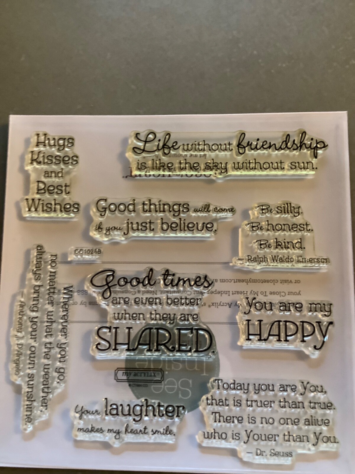 Close to My Heart Acrylix Stamps  YOU ARE MY HAPPY - ANIMALS, SENTIMENTS  NEW