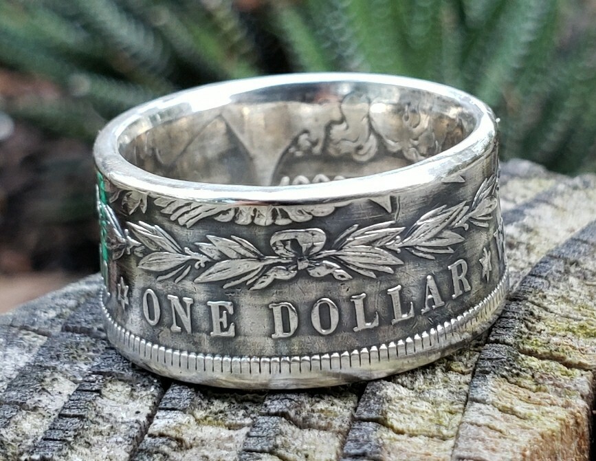 Real Silver Dollar Coin Ring size 14 1/2