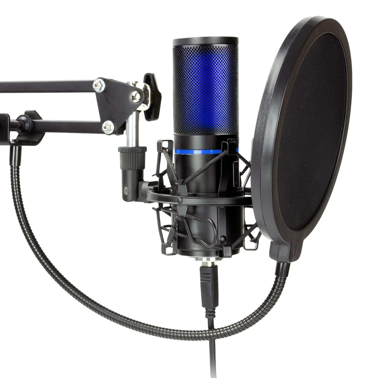 USB Microphone (Cardioid), Green Screen, Shock Mount, Tripod, Scissor Mic Sta...