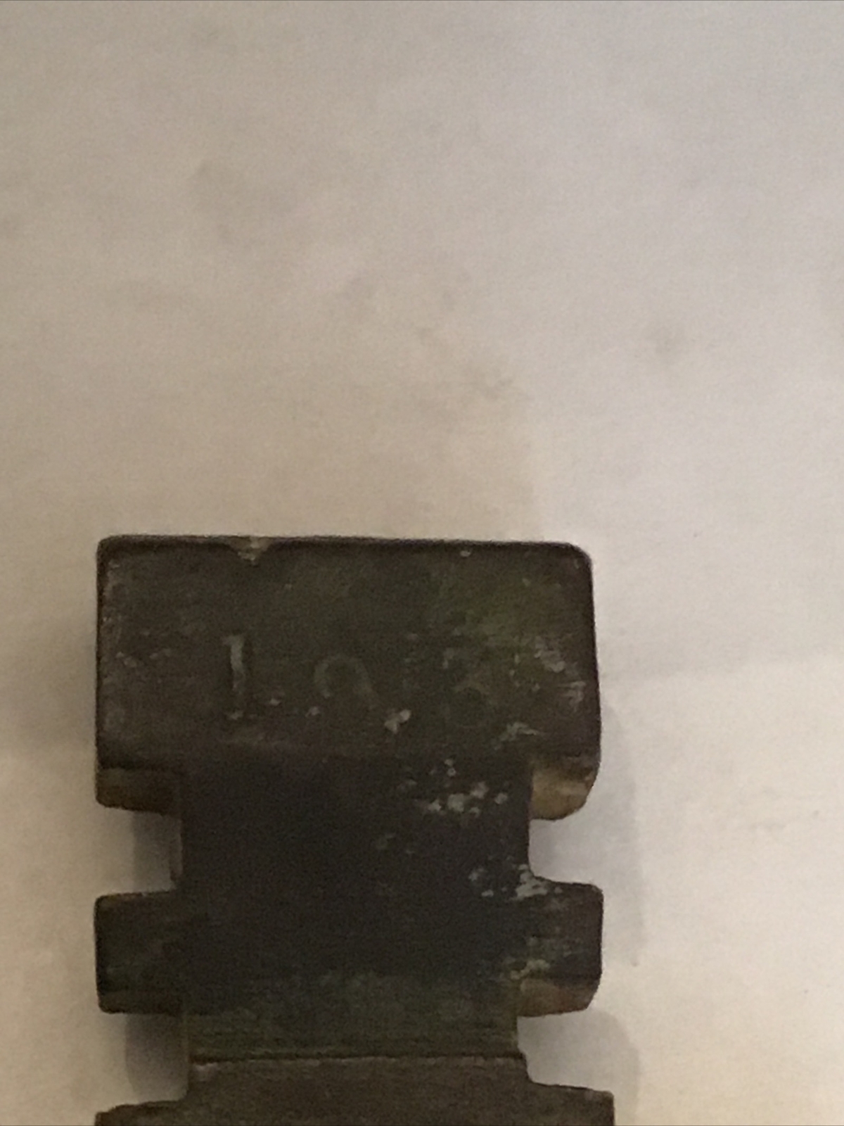 Antique Iron Skeleton Key 1.3/8” X 4.7/16” Long -Has 19.5 Marked on It.