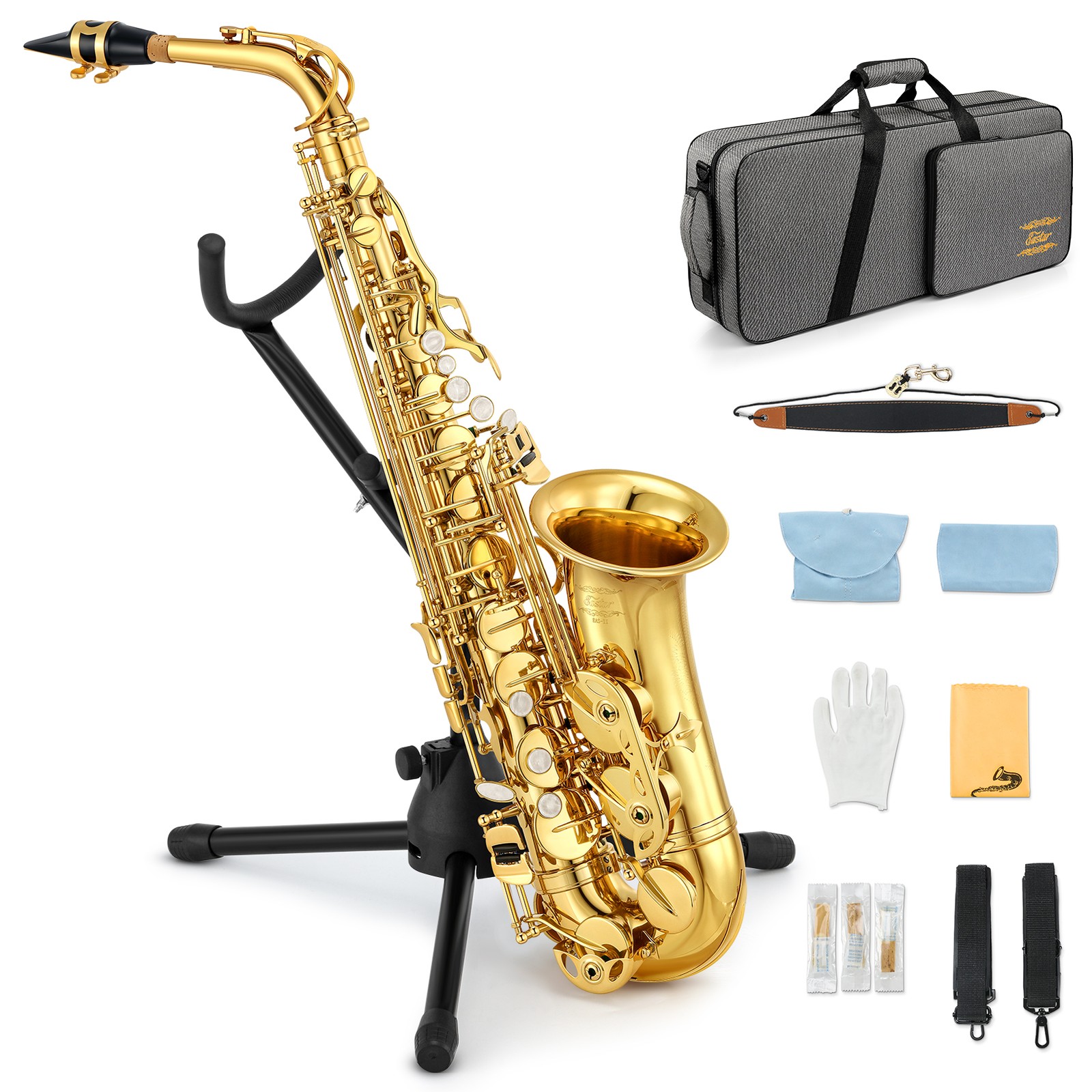 Eastar AS-Ⅱ Alto Alto Saxophone E Flat Sax + Hard Case Mouthpiece Reeds Stand