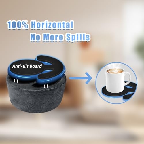 Couch Cup Holder Pillow, Sofa and Bed Organizer Caddy for Drinks, Gray