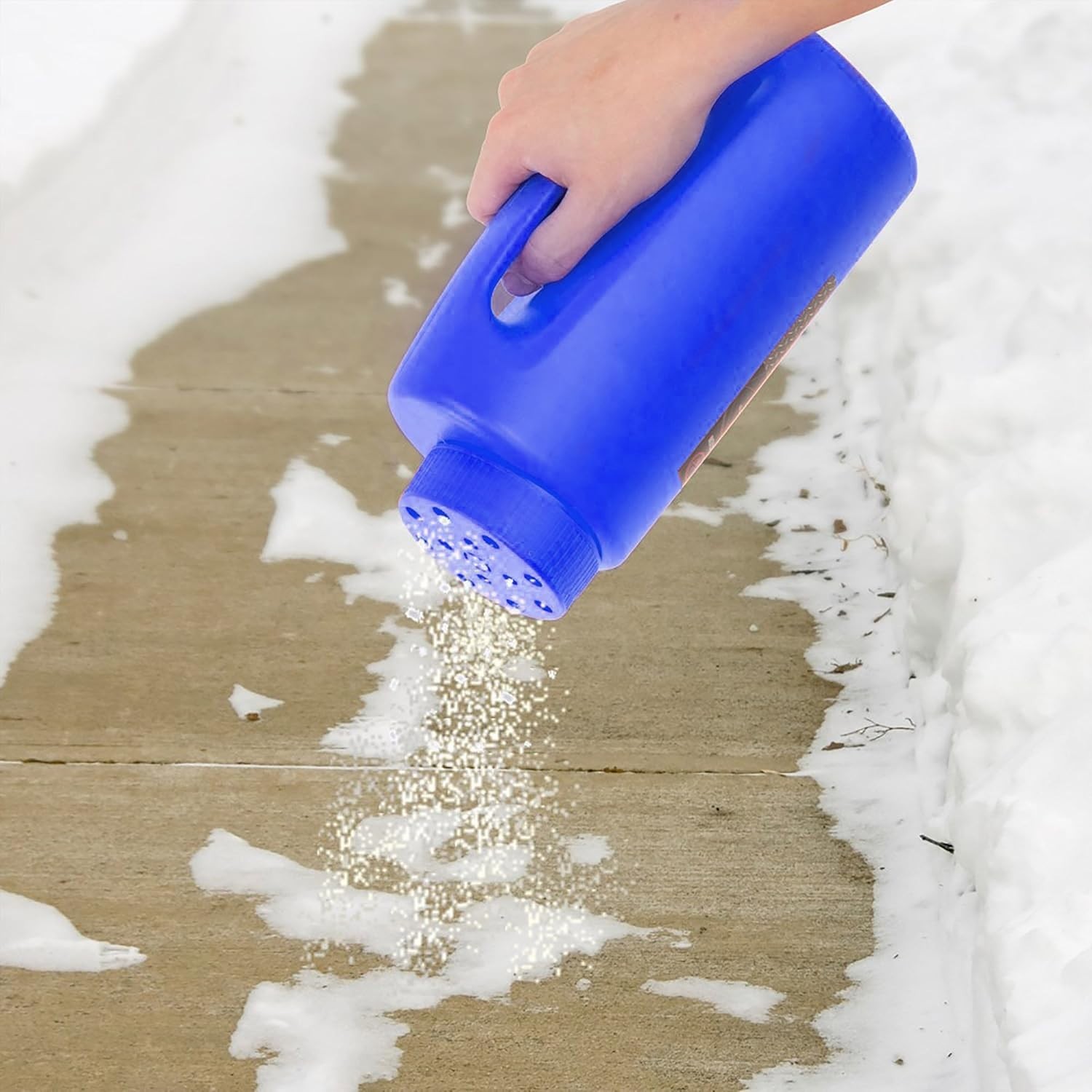 Versatile Salt and Seed Spreader - 2.3L Hand-Held Tool for -Round Lawn Care