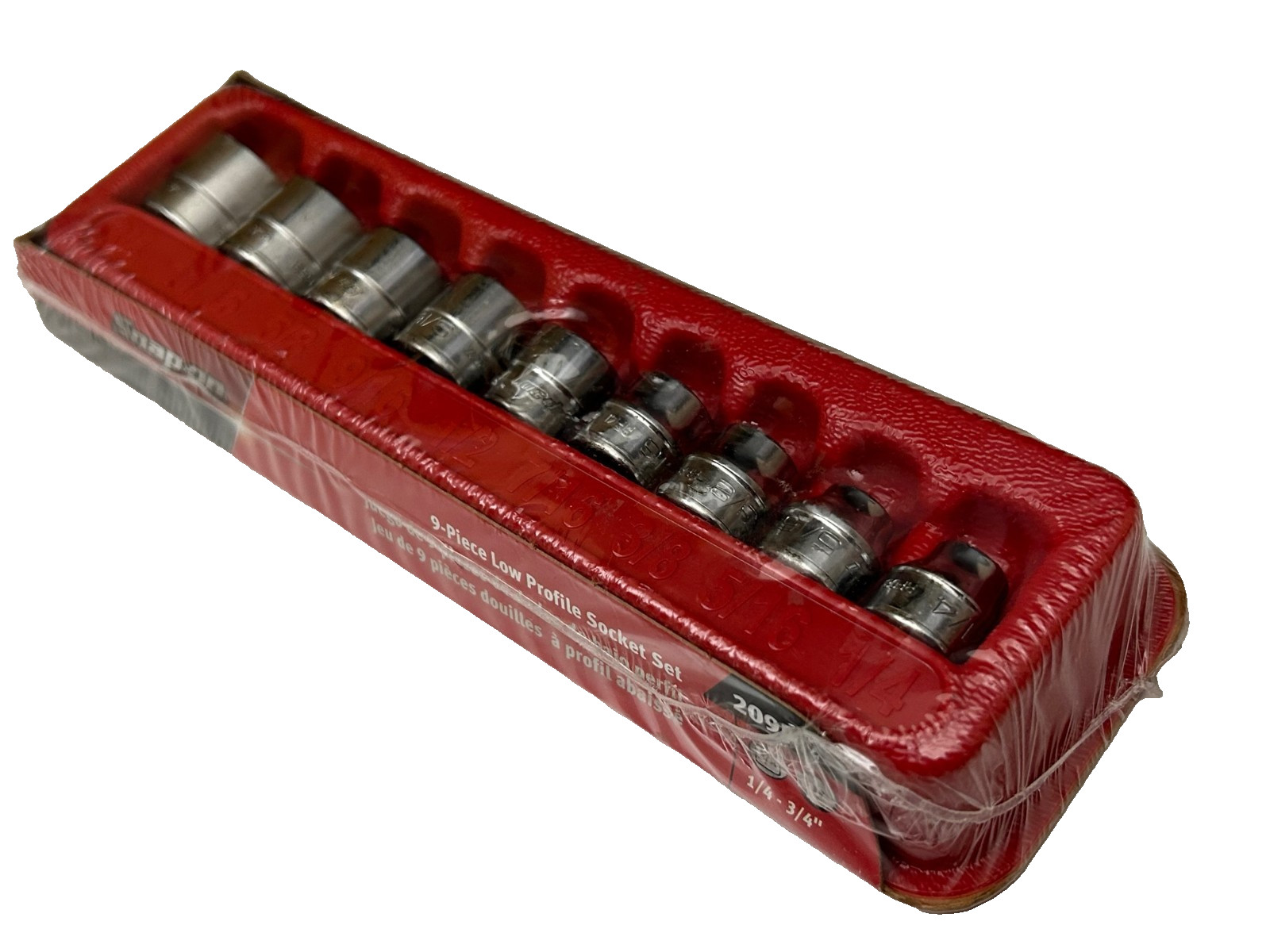 Snap-on Tools 9pc 3/8 Drive SAE 12 Point Chrome Low Profile Socket Set 209RF NEW