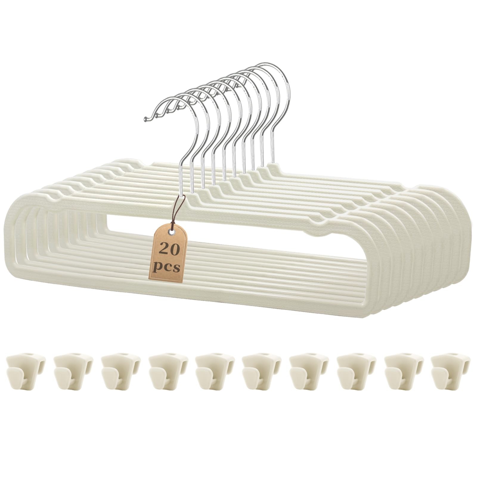 Slim Plastic Pants Hangers (Non-Velvet),Thin Space-Saving Trouser Hanger,Jean...