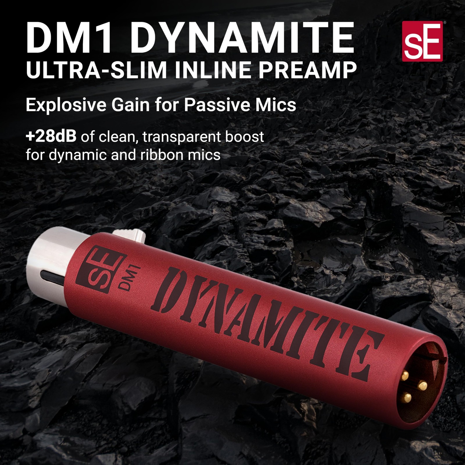 DM1 Dynamite Ultra-Slim Inline Microphone Preamp for Ribbon & Dynamic Microph...