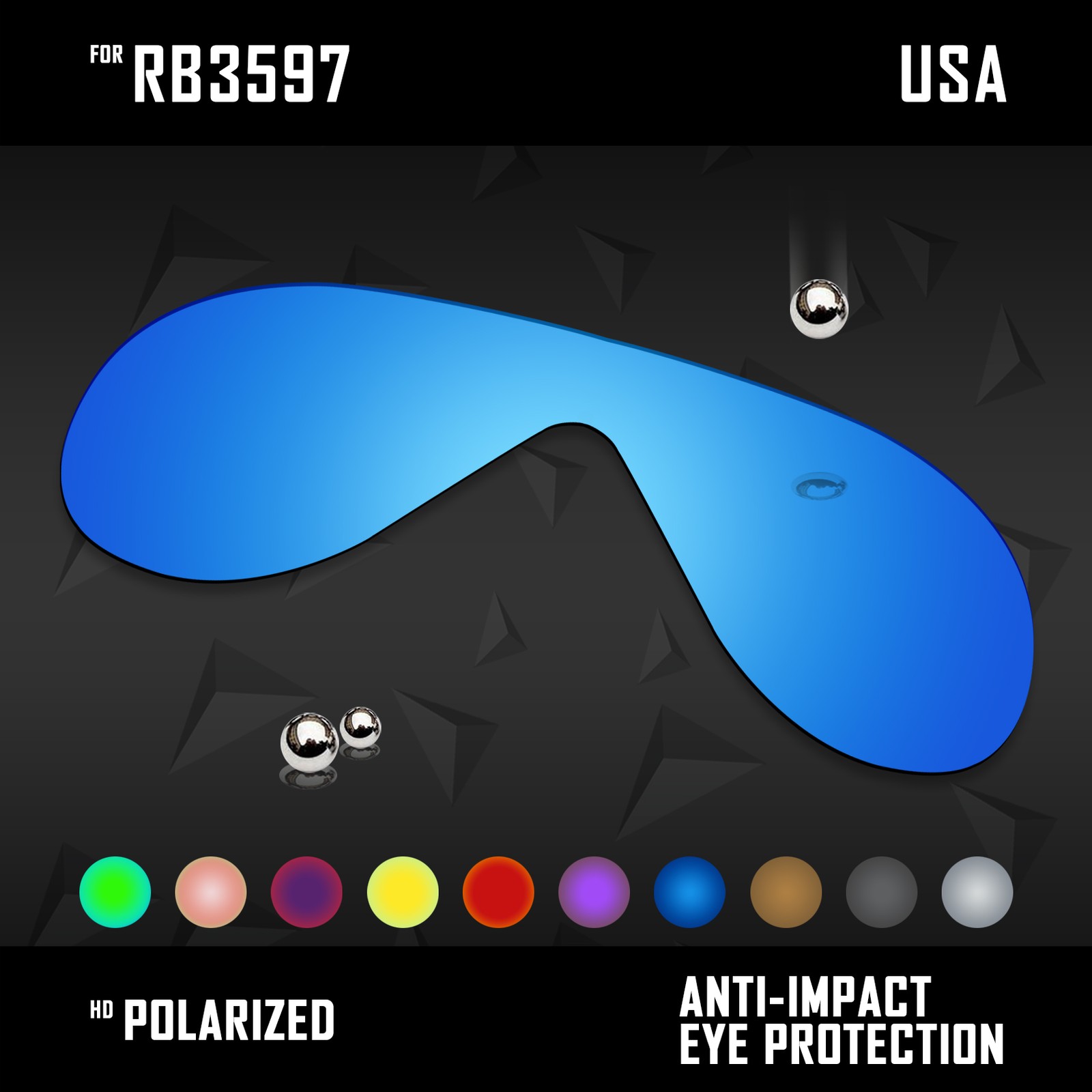 Anti Scratch Polarized Replacement Lenses for-Ray-Ban RB3597 Sunglasses