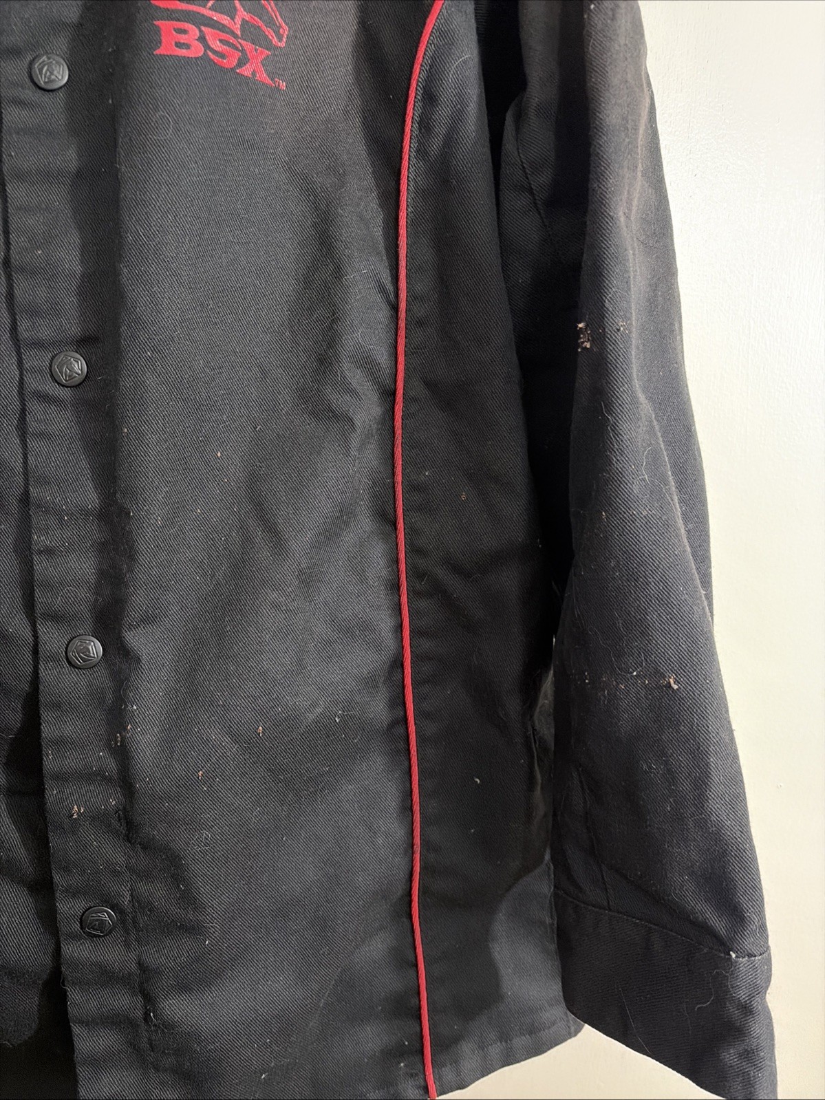 QTY 3 BSX Welding Jacket Size Medium Long Sleeve Black Button Up Flame Resistant