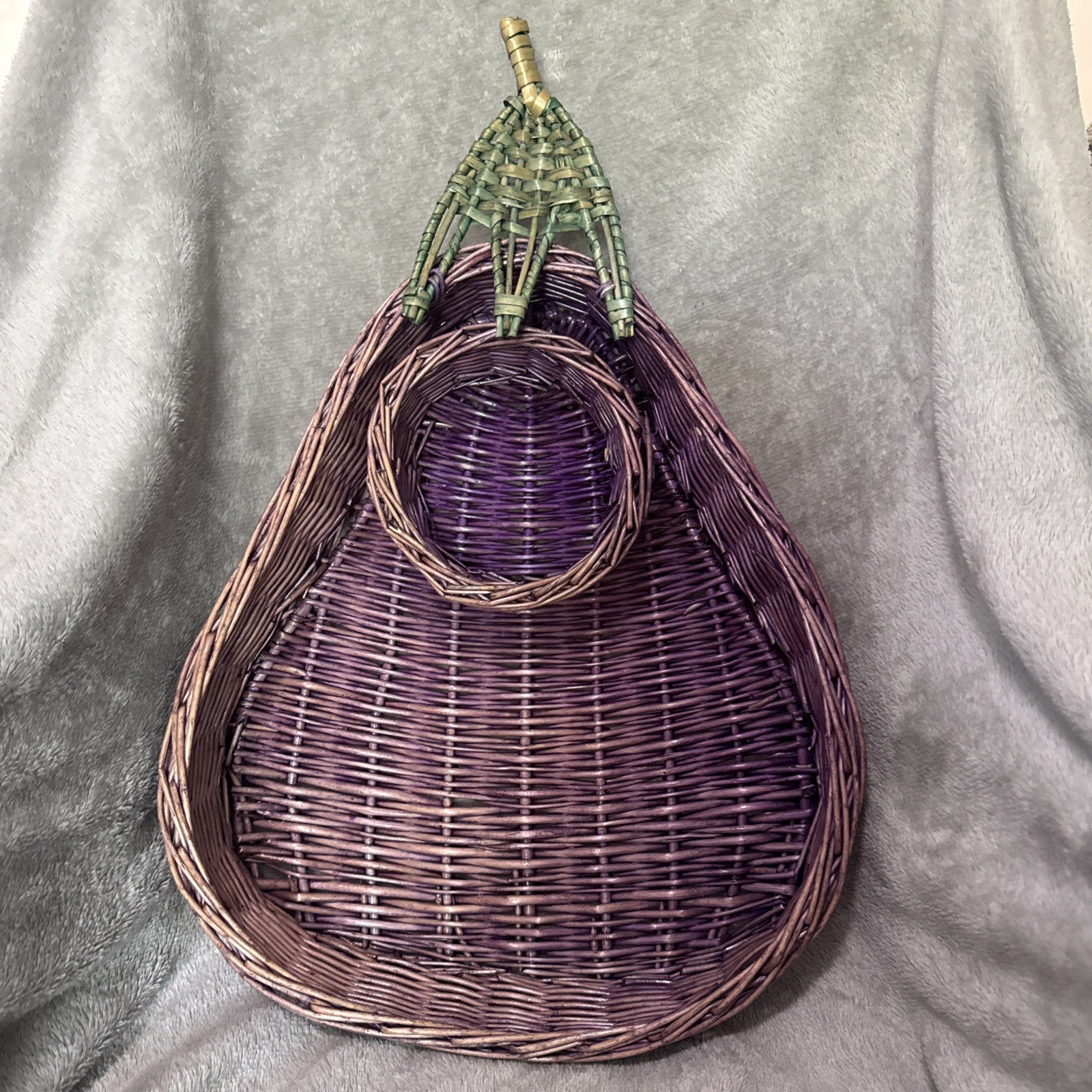 Decorative Boho Eggplant Wicker Basket