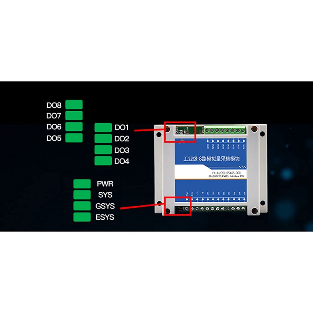 8-Channel Analog Input Data Acquisition Module 4-20mA to RS485 Modbus Converter