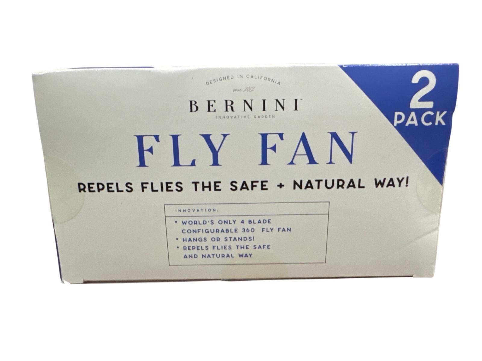 Bernini Fly Fan 2-Pack Repels Flies Safe & Natural 360°