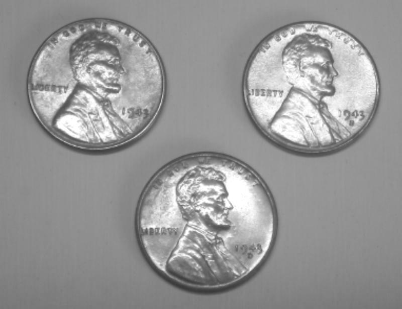 1943 P, S, D LINCOLN STEEL CENT SET...FROM ROLLS UNCIRCULATED SINCE WWII