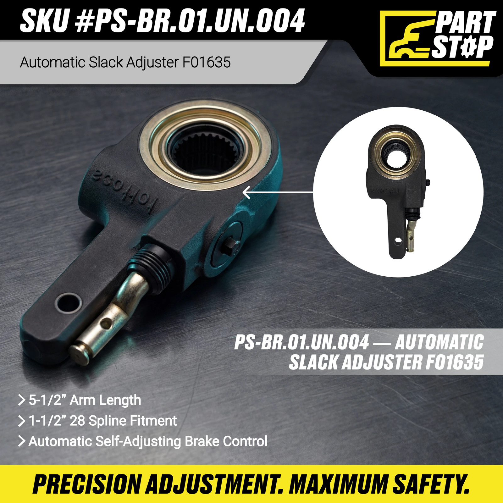 4-Pack Automatic Brake Slack Adjuster Spline Arm F01635