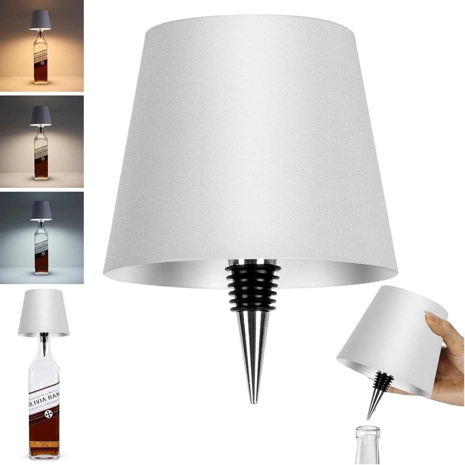 Wireless Bottle Lamp,2025 New 3 Color Rechargeable Wine Bottle Lights Bars