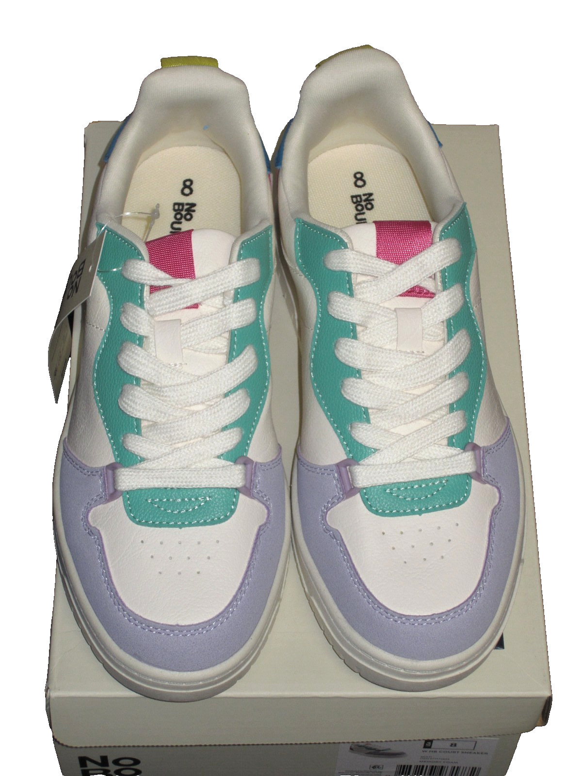 NEW Women's No Boundaries Multi-Color Court Sneakers Memory Foam Assorted Sizes