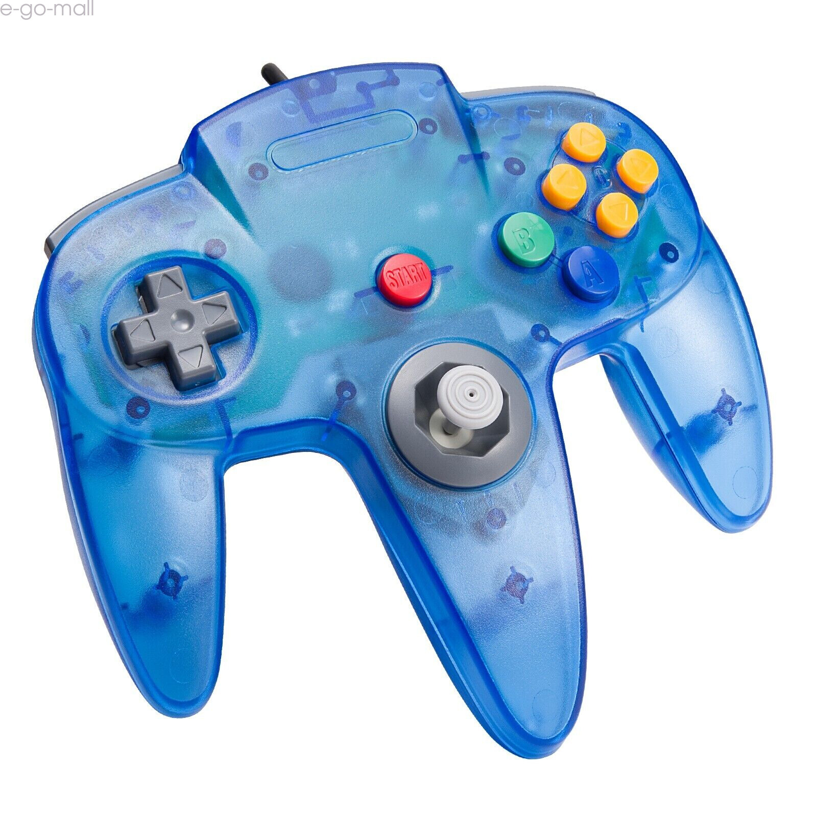 Classic N64 Wired Controller Joystick Remote for Nintendo N64 -Transparent Blue