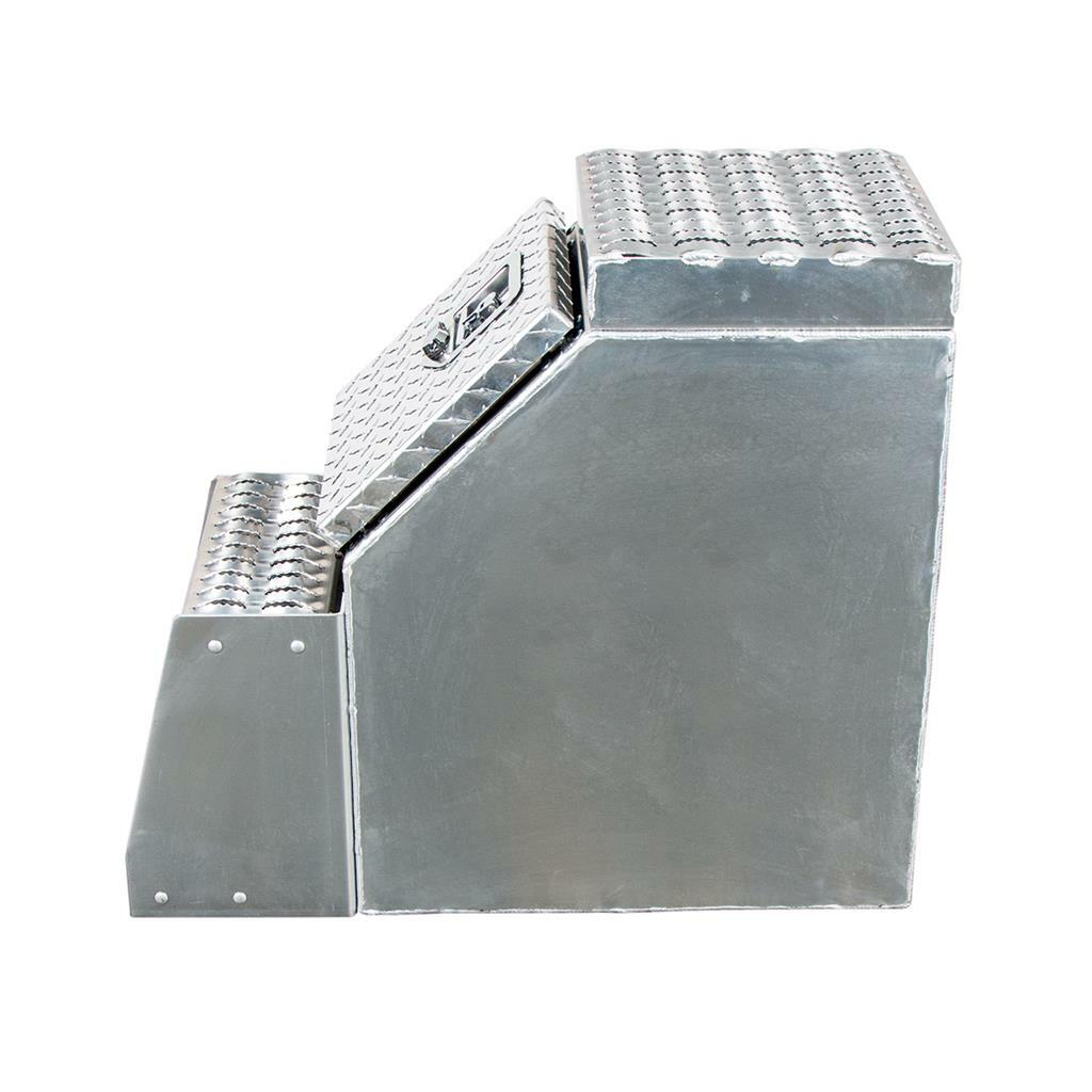 12" Aluminum Step Saddle Box with Lock and Keys