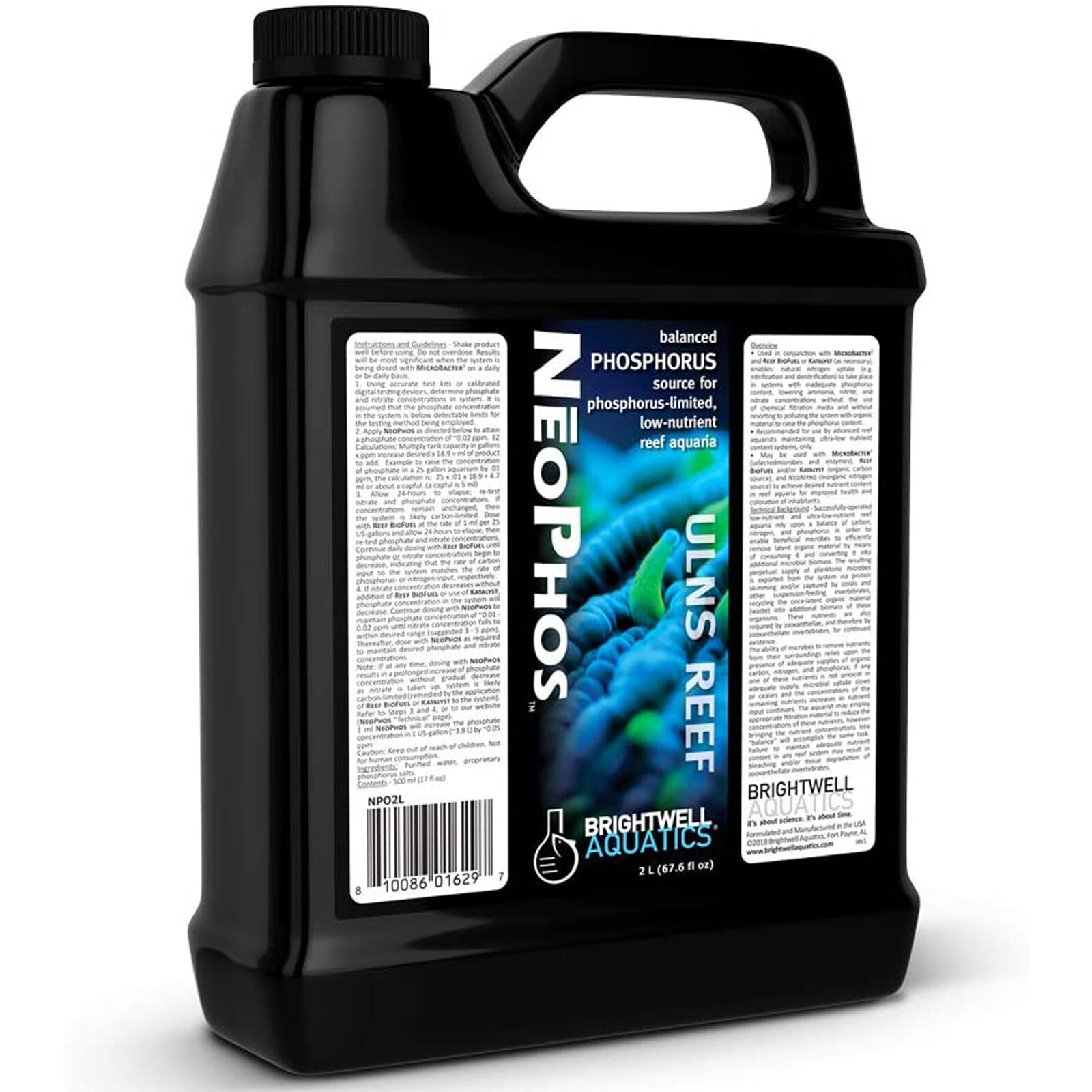 Brightwell Aquatics NeoPhos 2 Liters Balanced Phosphorus for Reef Aquariums