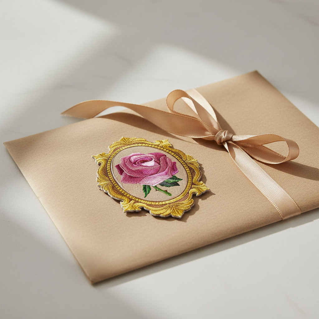 A Rose Is A Rose Cameo Embroidered Patch