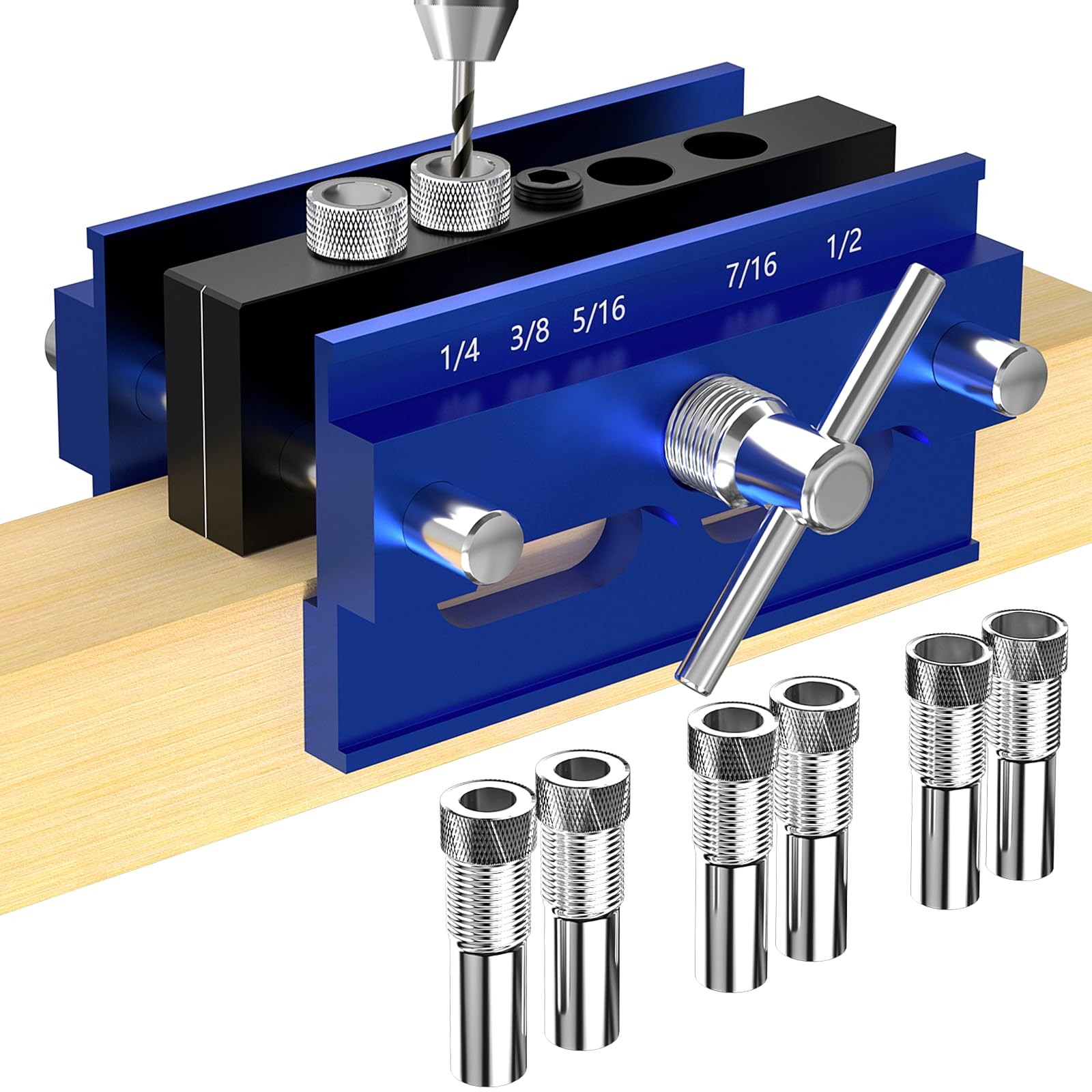 Self Centering Dowel Jig Kit, Drill Guide Jig Block for Straight Holes with 6...