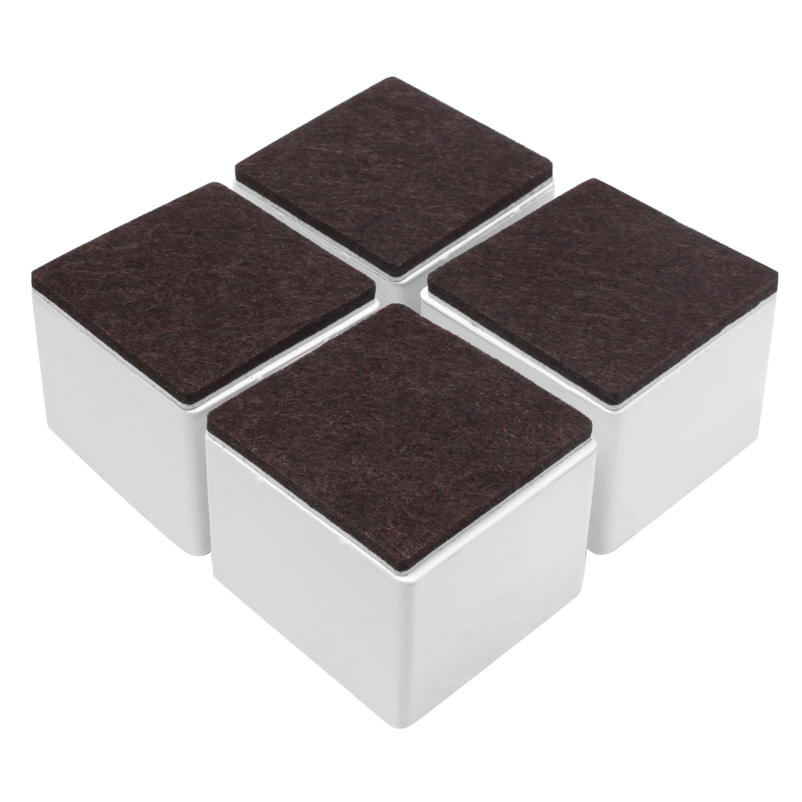 4 PCS White 2" SelfAdhesive Square Lift Table Sofa Furniture Risers Felt